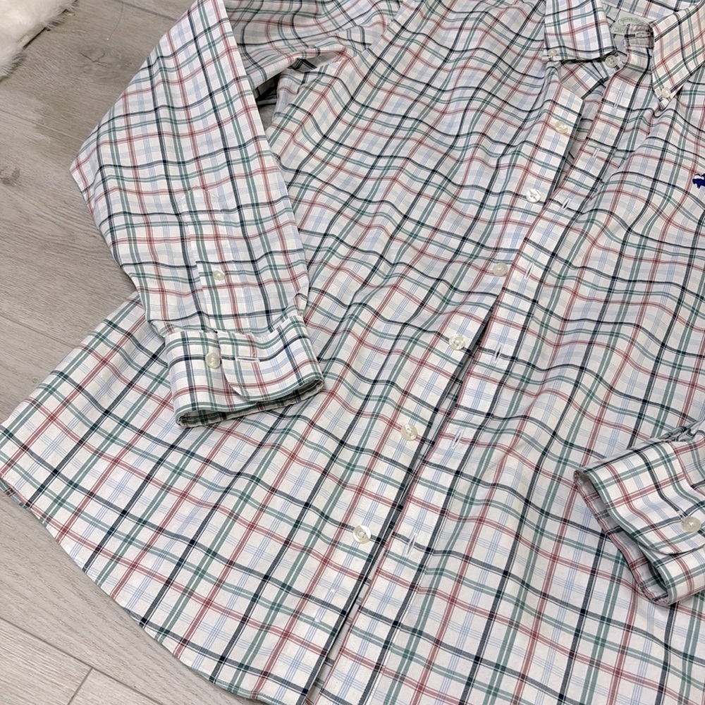 Like New! Brooks Brothers windowpane Reg Fit Dress Shirt Non-Iron Size Medium - Picture 5 of 7